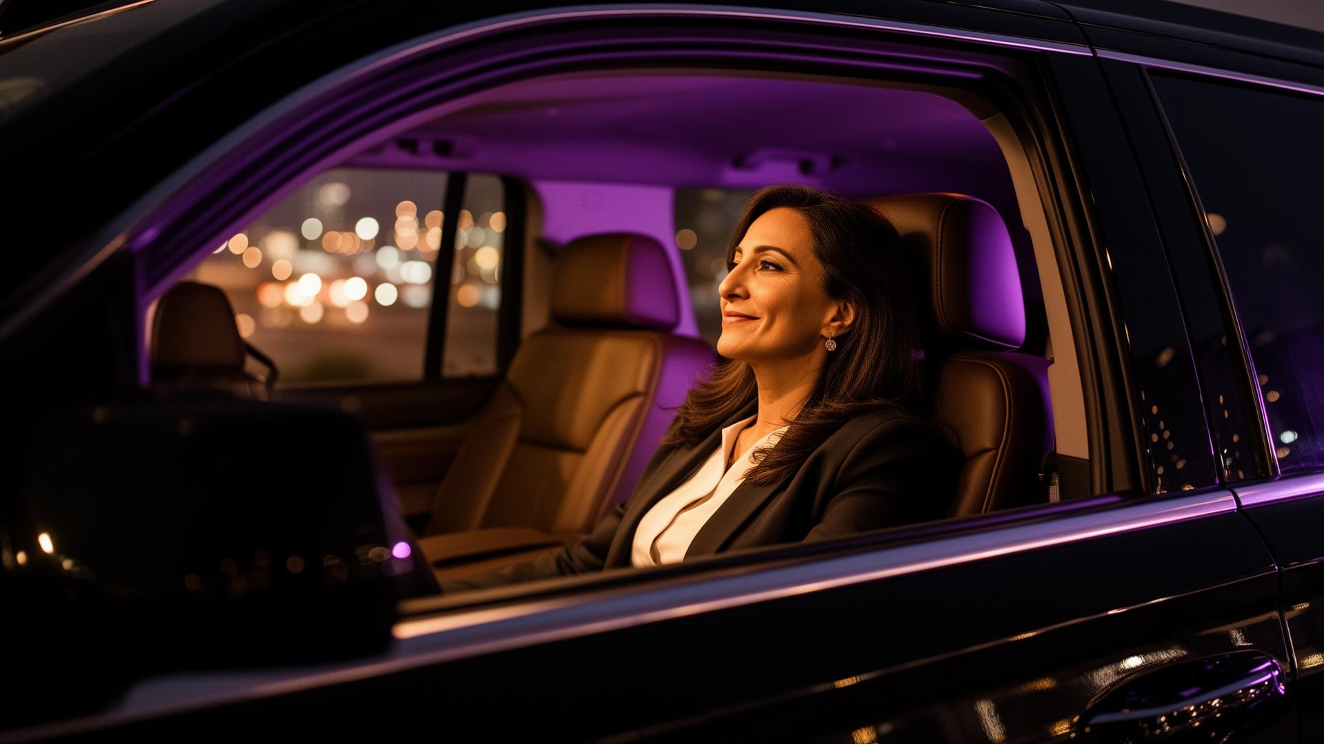 Executive passenger relaxing